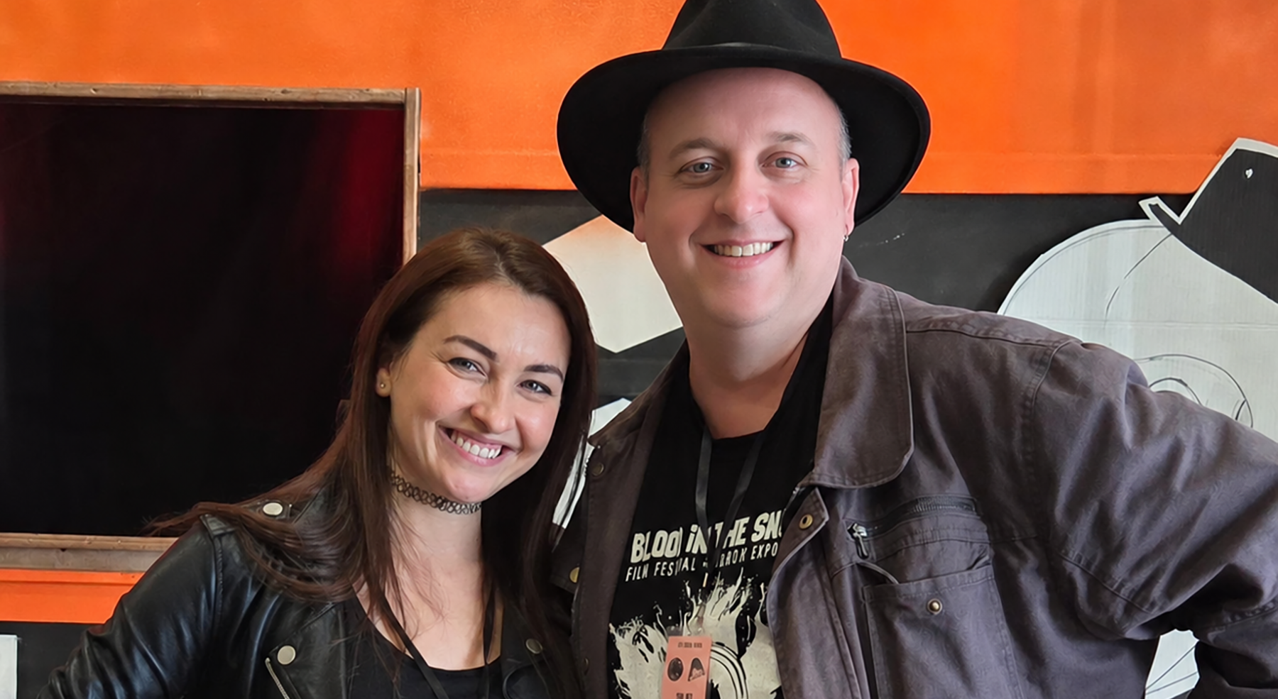 Kelly Michael Stewart at ShockStock Convention with BITS programmer Melanie Turner